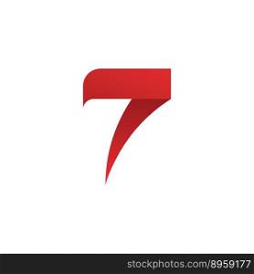 Number 7 logo icon design template 