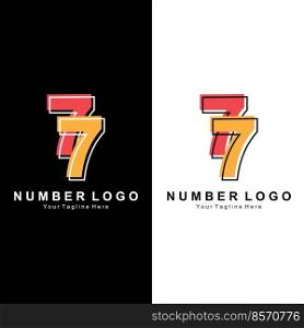 Number 7 seven logo design premium icon vector illustration for company banner sticker product brand