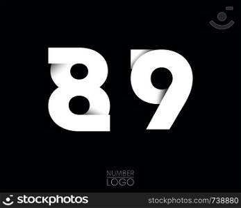 Number 8 and 9 template logo design. Vector illustration.. Number 8 and 9 template logo design. Vector illustration