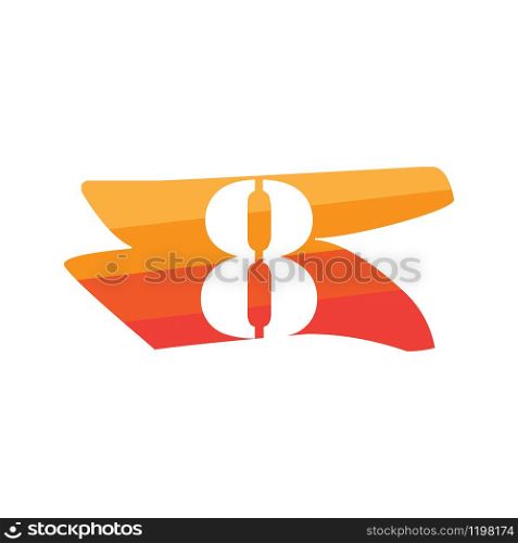 Number 8 Creative logo illustration symbol template