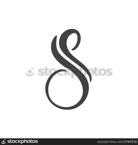 Number 8 eight logo of March. For congratulation calligraphy text. Lettering for Womans Day. Can use for greeting card, poster or banner. illustration Isolated on white background.. Number 8 eight logo of March. For congratulation calligraphy text. Lettering for Womans Day. Can use for greeting card, poster or banner. illustration Isolated on white background