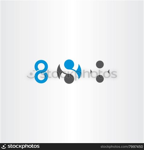 number 8 eight sign vector symbol set design