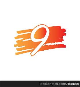 Number 9 Creative logo illustration symbol template