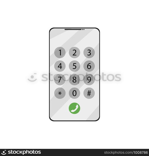 number buttons on phone in flat style, vector. number buttons on phone in flat, vector