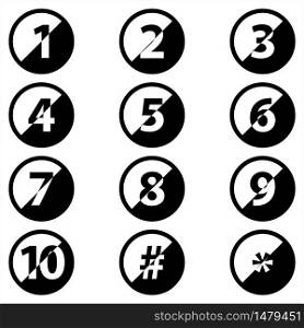 Number Center Aligned Inside Circle One To Ten Vector Art Illustration