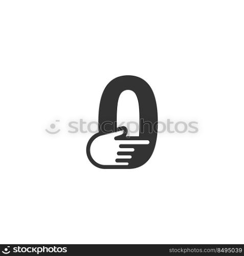 Number combined with a hand cursor icon illustration template
