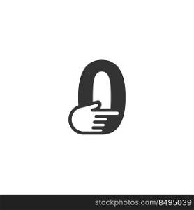 Number combined with a hand cursor icon illustration template