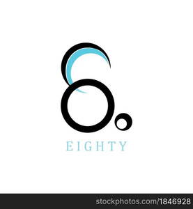 Number eight, eight icon logo vector design