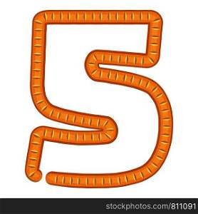 Number five bread icon. Cartoon illustration of number five bread vector icon for web. Number five bread icon, cartoon style