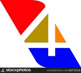 Number four logo. Logo 4 colorful vector template. Number logo design