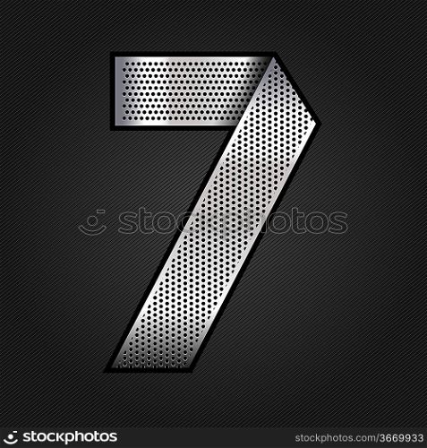 Number metal chrome ribbon - 7 - seven
