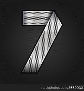 Number metal chrome ribbon - 7 - seven
