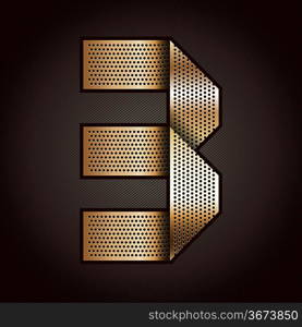 Number metal gold ribbon - 3 - three