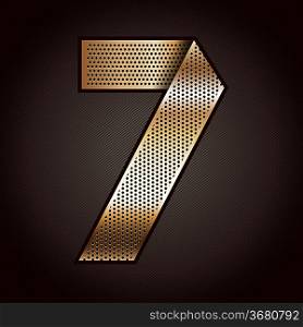 Number metal gold ribbon - 7 - seven
