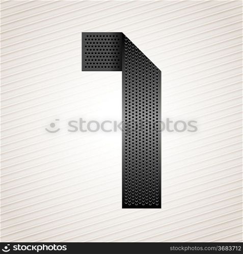 Number metal ribbon - 1 - one