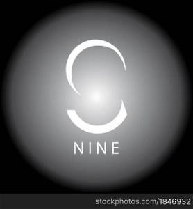 Number nine, nine icon logo vector design
