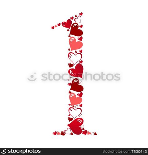 Number of hearts vector illustration. EPS 10.