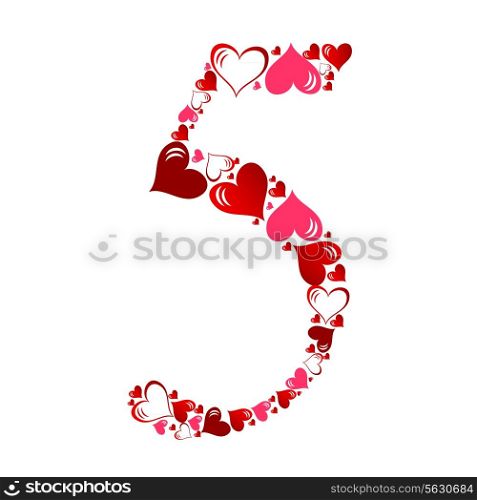 Number of hearts. Vector illustration. EPS 10.