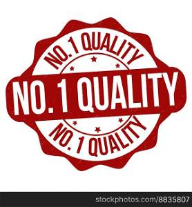 Number one quality grunge rubber st&on white background, vector illustration