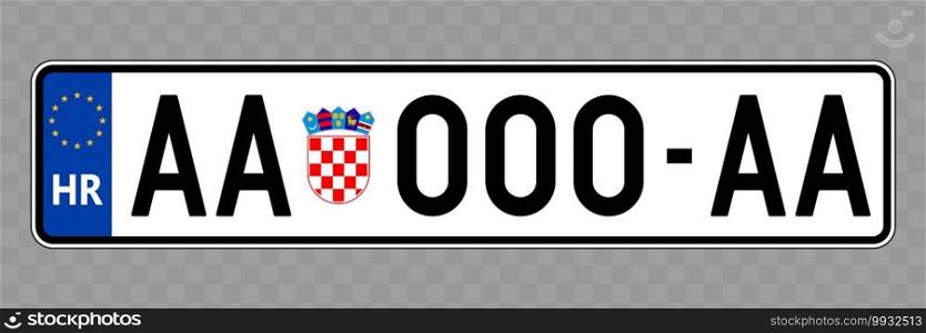 Number plate. Vehicle registration plates of Croatia. Vehicle number plate