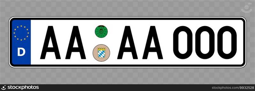 Number plate. Vehicle registration plates of Germany. Vehicle number plate