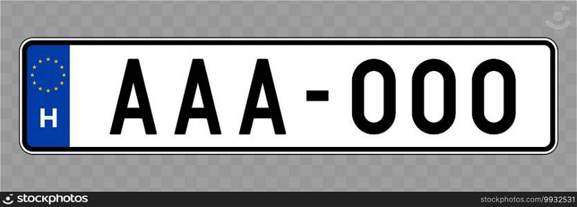 Number plate. Vehicle registration plates of Hungary. Vehicle number plate. 