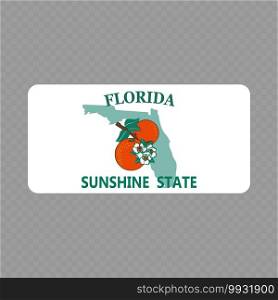 Number plate. Vehicle registration plates of USA state - florida. Vehicle registration plate