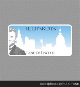 Number plate. Vehicle registration plates of USA state - illinois. Vehicle registration plate