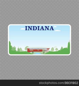 Number plate. Vehicle registration plates of USA state - Indiana. Vehicle registration plate