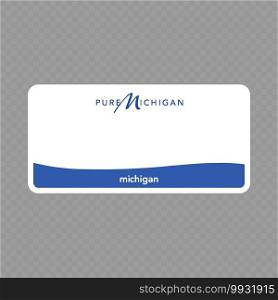 Number plate. Vehicle registration plates of USA state - michigan. Vehicle registration plate
