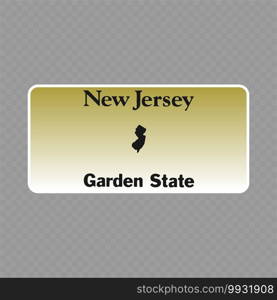 Number plate. Vehicle registration plates of USA state - New Jersey. Vehicle registration plate