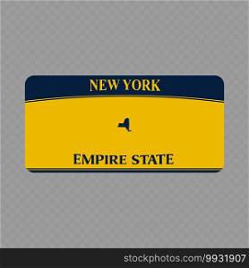 Number plate. Vehicle registration plates of USA state - New York. Vehicle registration plate