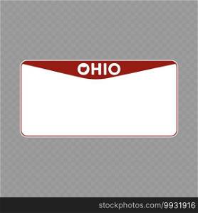Number plate. Vehicle registration plates of USA state - Ohio. Vehicle registration plate