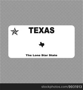 Number plate. Vehicle registration plates of USA state - texas. Vehicle registration plate