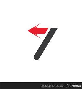 number seven arrow icon vector illustration design template