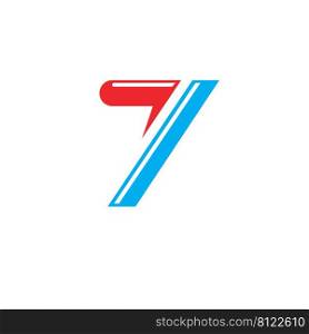 number seven icon vector illustration design template