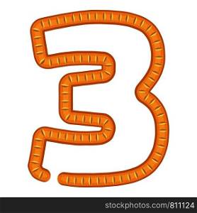 Number three bread icon. Cartoon illustration of number three bread vector icon for web. Number three bread icon, cartoon style