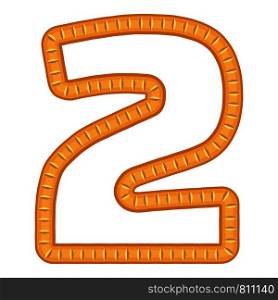 Number two bread icon. Cartoon illustration of number two bread vector icon for web. Number two bread icon, cartoon style