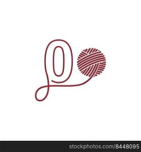 Number zero and skein of yarn icon design illustration vector