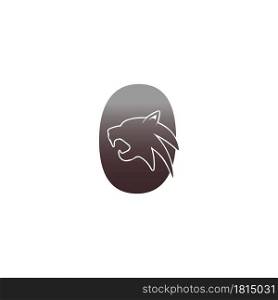 Number zero with panther head icon logo vector template