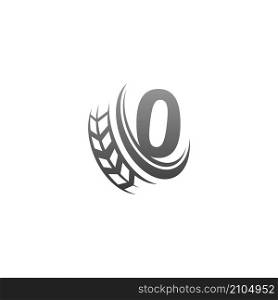 Number zero with trailing wheel icon design template illustration vector