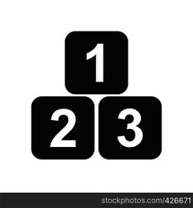 Numbers 1, 2 and 3 on cubes, simple designFigures 1, 2 and 3 on cubes, flat design