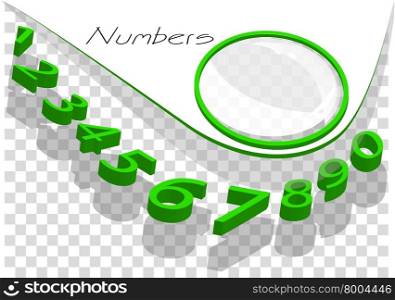 numbers abstract background. green numbers on checkered background