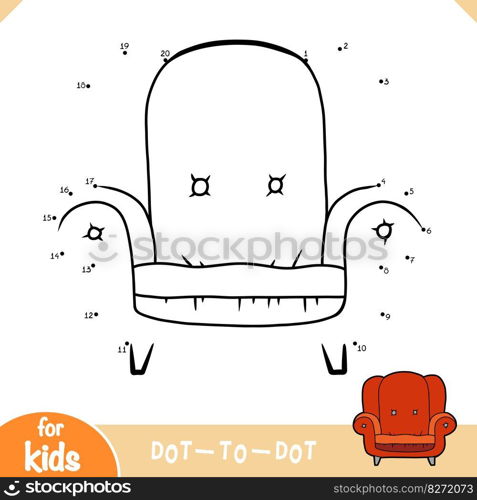 Numbers game, education dot to dot game for children, Armchair
