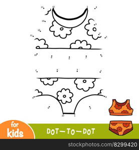 Numbers game, education dot to dot game for children, Bikini with flowers
