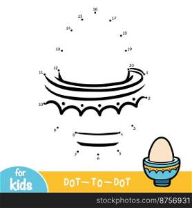 Numbers game, education dot to dot game for children, Boiled egg in eggcup