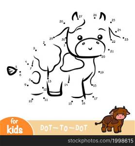 Numbers game, education dot to dot game for children, Bull