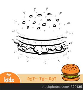 Numbers game, education dot to dot game for children, Burger