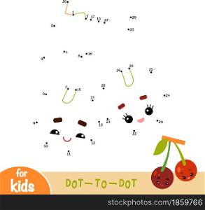 Numbers game, education dot to dot game for children, Cherry