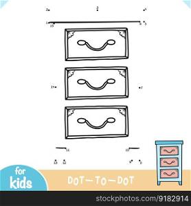 Numbers game, education dot to dot game for children, Chest of drawers